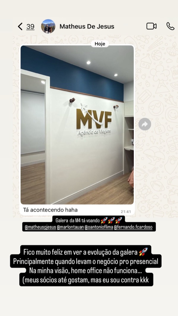 Depoimento de Matheus de Jesus, da MVF Agência de Viagens